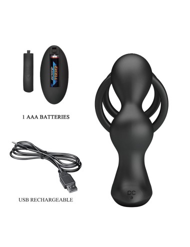 MR PLAY - PLUG ANALE VIBRANTE CON ANELLO PER PENE E TELECOMANDO