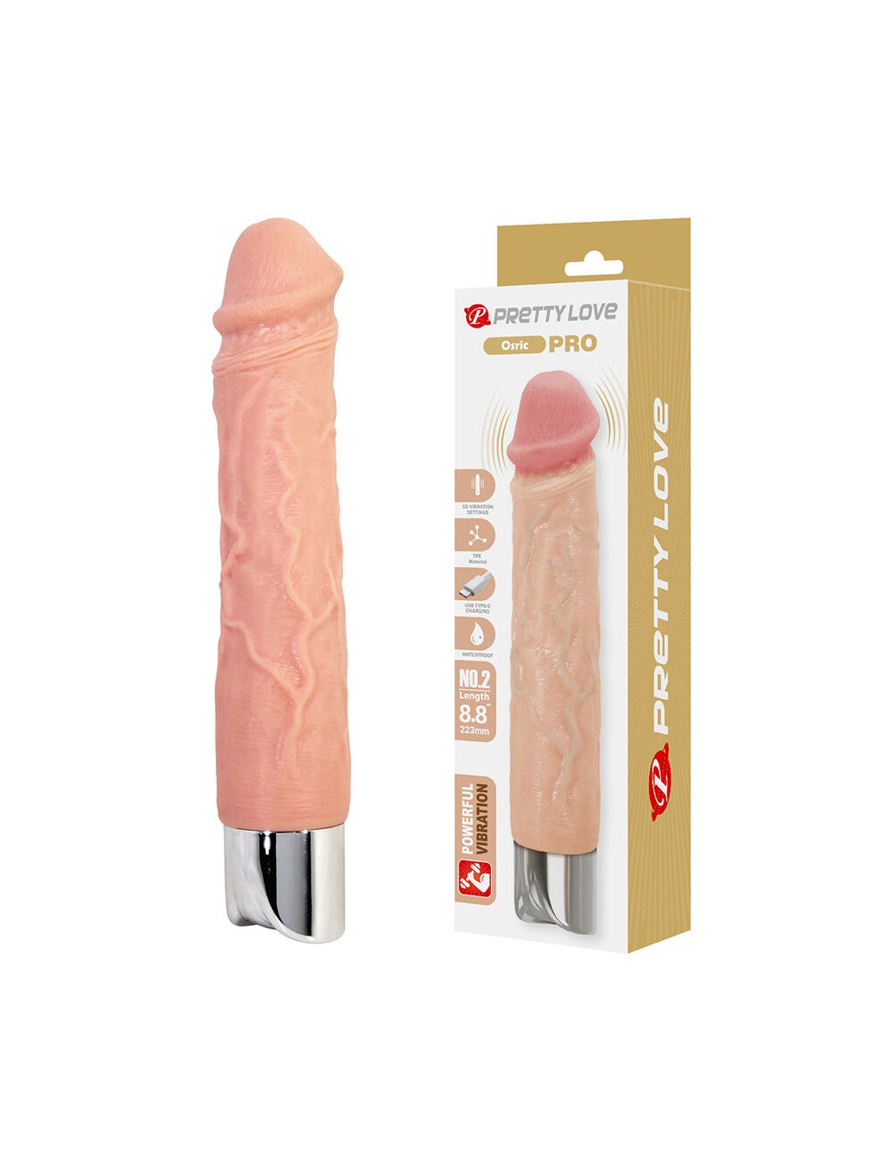 PRETTY LOVE - OSRIC PRO VIBRATORE REALISTICO FLESSIBILE