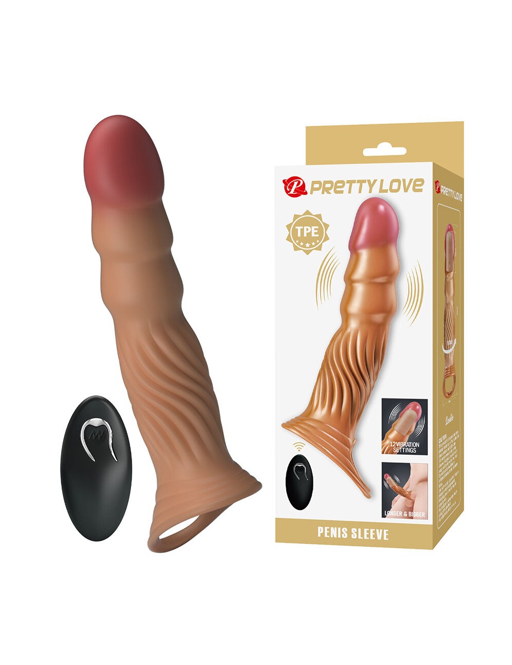 PRETTY LOVE - GUAINA PER PENE TESTURIZZATA CON VIBRAZIONE E TELECOMANDO