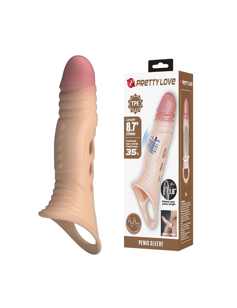 PRETTY LOVE - GUAINA PER PENE CON VIBRAZIONE INTEGRATA