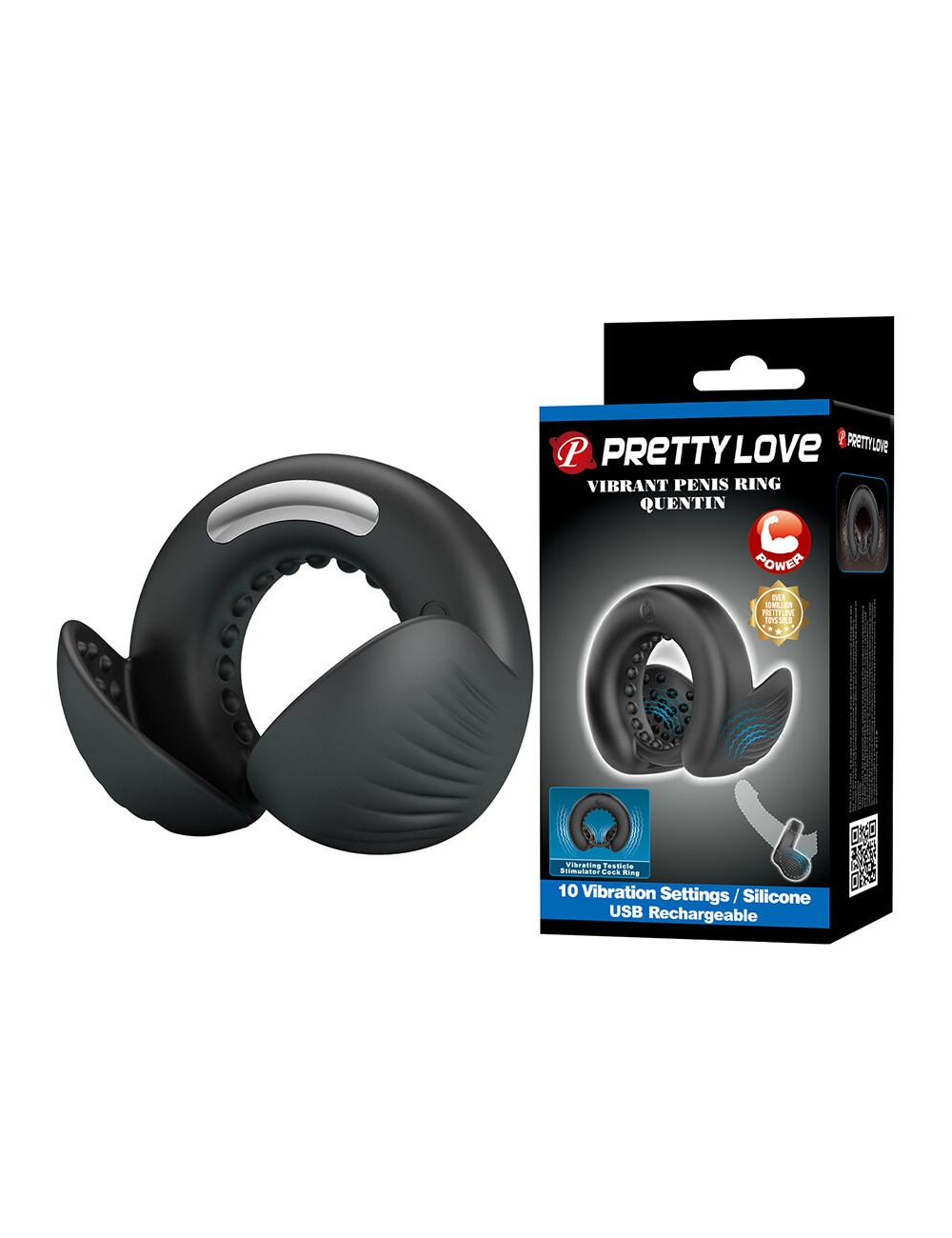 PRETTY LOVE - QUENTIN ANELLO PER PENE CON STIMOLATORE TESTICOLARE