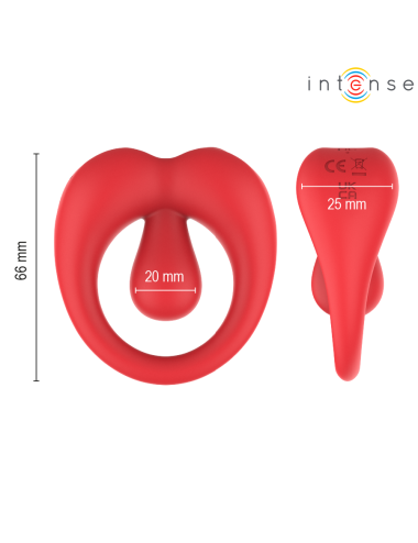 INTENSE - RUSSELL ANILLO VIBRADOR CON ESTIMULACIÓN DE CLÍTORIS ROJO