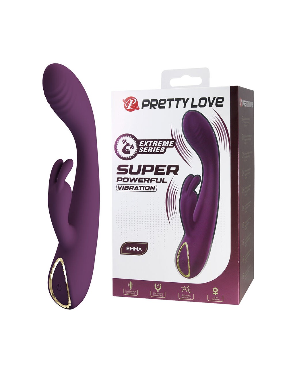 PRETTY LOVE - EMMA VIBRATORE VIOLA CON STIMOLATORE RABBIT