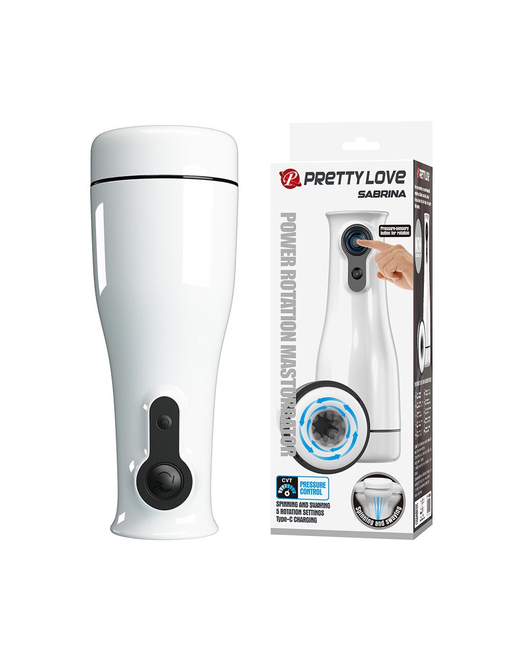 PRETTY LOVE - SABRINA MASTURBATORE MASCHILE ROTANTE E OSCILLANTE