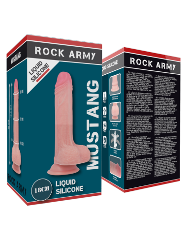 ROCKARMY - IMBRACATURA + SILICONE LIQUIDO PREMIUM MUSTANG REALISTICO 18 CM -O- 4.14 CM