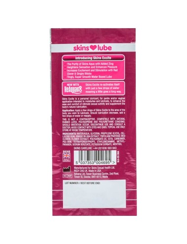 SKINS - EXCITE LUBRIFICANTE A BASE D'ACQUA MONODOSE 5 ML