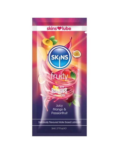 SKINS - LUBRIFICANTE FRUTTATO A BASE D'ACQUA MANGO E FRUTTO DELLA PASSIONE MONODOSE 5 ML
