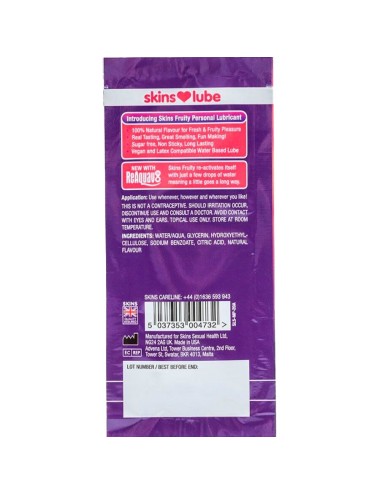 SKINS - LUBRIFICANTE FRUTTATO A BASE D'ACQUA MANGO E FRUTTO DELLA PASSIONE MONODOSE 5 ML