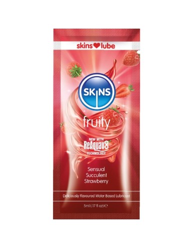 SKINS - LUBRIFICANTE FRUTTATO A BASE D'ACQUA FRAGOLA MONODOSE 5 ML