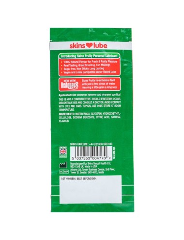 SKINS - LUBRIFICANTE FRUTTATO A BASE D'ACQUA ANGURIA MONODOSE 5 ML