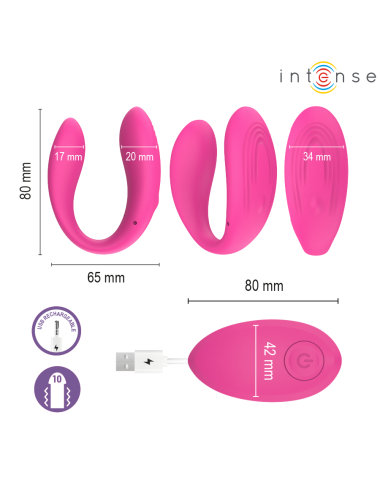 INTENSE - NORA STIMOLATORE VIBRANTE A MORSETTO ROSA