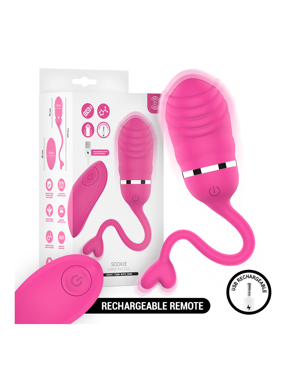 INTENSE - SOOKIE UOVO VIBRANTE CON TELECOMANDO ROSA