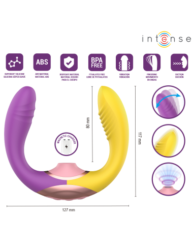 INTENSE - WILLOW  STIMOLATORE A VIBRAZIONE E ASPIRAZIONE 3 IN 1