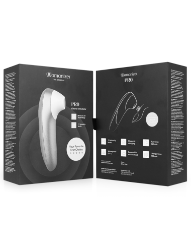 WOMANIZER - STIMOLATORE CLITORIDEO PRO VIBRANTE, COLORE ARGENTO E GRIGIO