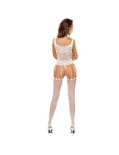 PASSION - BS119 BODYSTOCKING FLOREALE BIANCO
