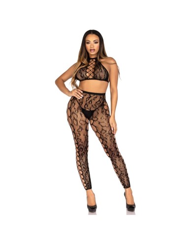 LEG AVENUE - 89372 CROP TOP E COLLANT SENZA CAVALLO NERO - TAGLIA UNICA