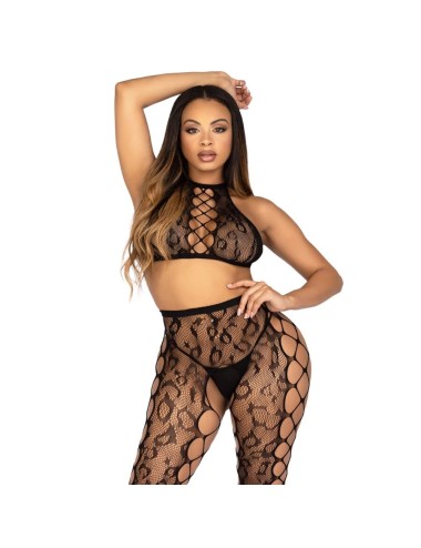 LEG AVENUE - 89372 CROP TOP E COLLANT SENZA CAVALLO NERO - TAGLIA UNICA