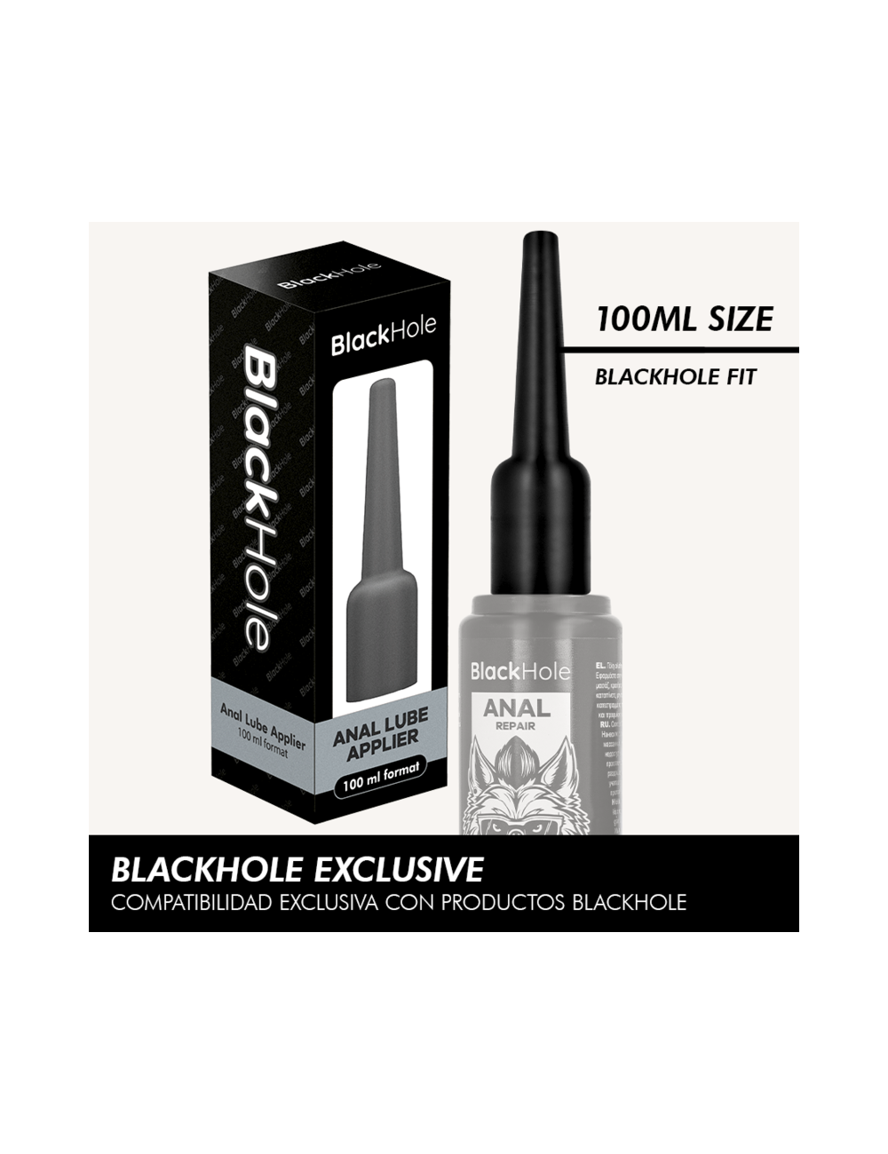 BLACK HOLE - APPLICATORE LUBRIFICANTE ANALE TAGLIA L 100 ML