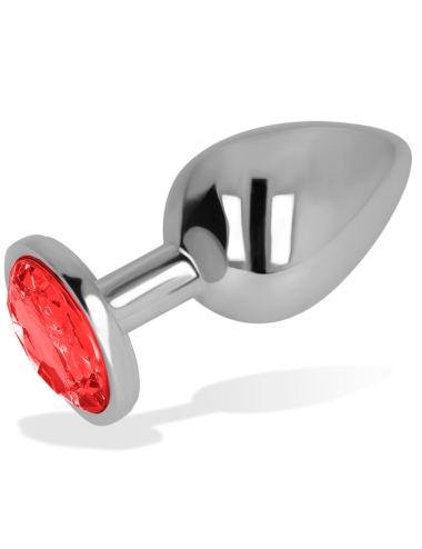 OHMAMA - PLUG ANALE CON CRISTALLO ROSSO 8 CM