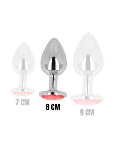 OHMAMA - PLUG ANALE CON CRISTALLO ROSSO 8 CM