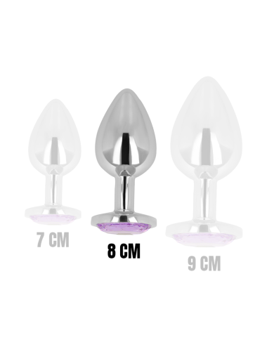 OHMAMA - PLUG ANALE CON CRISTALLO VIOLA 8 CM