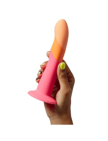ROMP - DIZI DILDO IN SILICONE CON VENTOSA TRICOLORE 18 CM