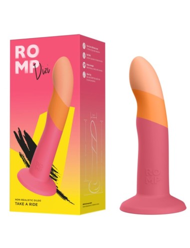 ROMP - DIZI DILDO IN SILICONE CON VENTOSA TRICOLORE 18 CM