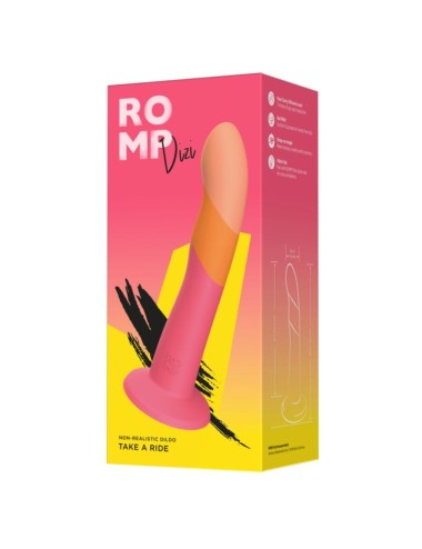 ROMP - DIZI DILDO IN SILICONE CON VENTOSA TRICOLORE 18 CM