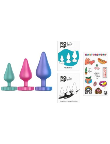 ROMP - KIT PER ALLENAMENTO ANALE LUSTER S/M/L CON BASE A FORMA DI FIORE
