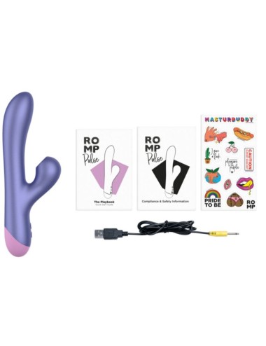 ROMP - PULSE VIBRATORE ELETTRICO BLU RABBIT PER LA SENSIBILITÀ DEL PUNTO G
