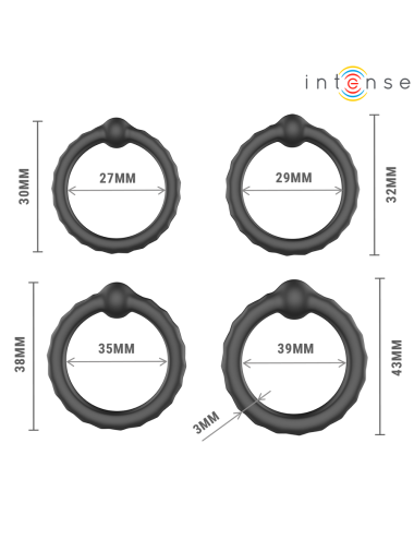 INTENSE - MICHIEL SET DI 4 ANELLI PER PENE MODELLO 10
