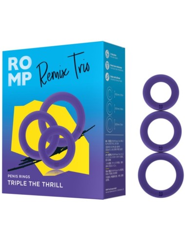 ROMP - REMIX TRIO SET DI 3 ANELLI PER PENE IN SILICONE VIOLA