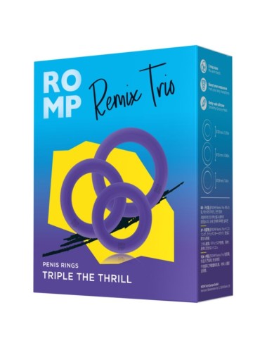 ROMP - REMIX TRIO SET DI 3 ANELLI PER PENE IN SILICONE VIOLA