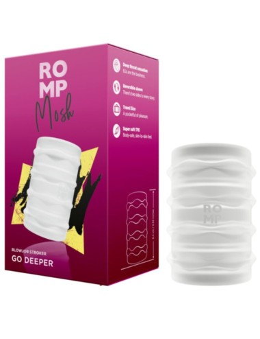 ROMP - MOSH MASTURBATORE MASCHILE TRASPARENTE CON FODERO REVERSIBILE DA 6 CM
