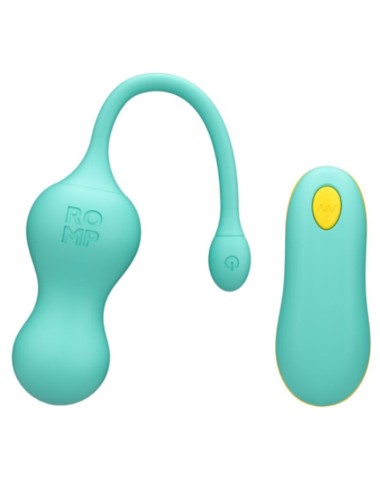 ROMP - CELLO VIBRATORE MULTIFUNZIONE A UOVO TURCHESE CON TELECOMANDO