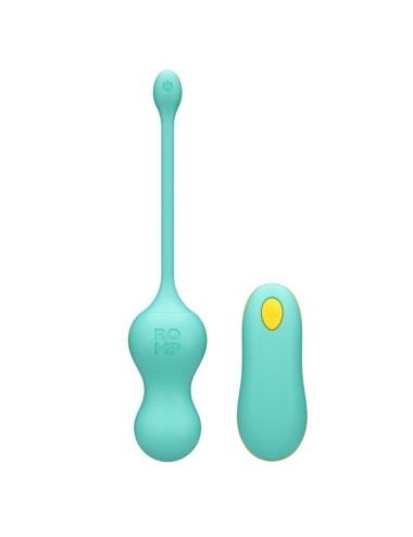 ROMP - CELLO VIBRATORE MULTIFUNZIONE A UOVO TURCHESE CON TELECOMANDO