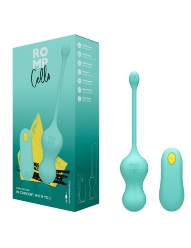 ROMP - CELLO VIBRATORE MULTIFUNZIONE A UOVO TURCHESE CON TELECOMANDO