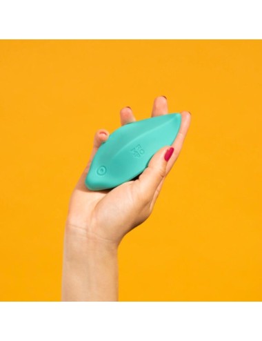 ROMP - VIBRATORE A ONDE STIMOLATORE CLITORIDEO FORMA ERGONOMICA VERDE ACQUA