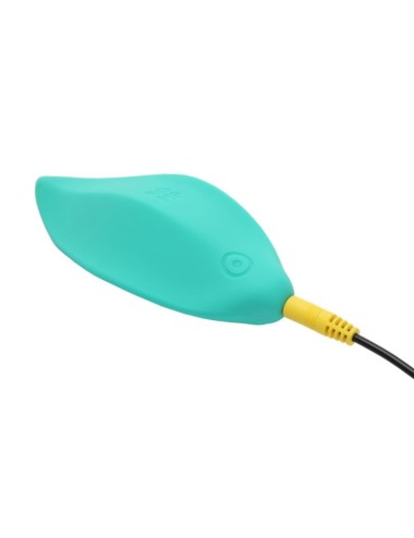 ROMP - VIBRATORE A ONDE STIMOLATORE CLITORIDEO FORMA ERGONOMICA VERDE ACQUA