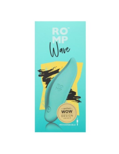 ROMP - VIBRATORE A ONDE STIMOLATORE CLITORIDEO FORMA ERGONOMICA VERDE ACQUA