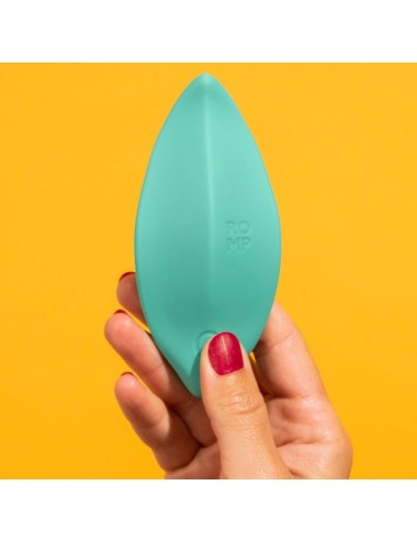 ROMP - VIBRATORE A ONDE STIMOLATORE CLITORIDEO FORMA ERGONOMICA VERDE ACQUA