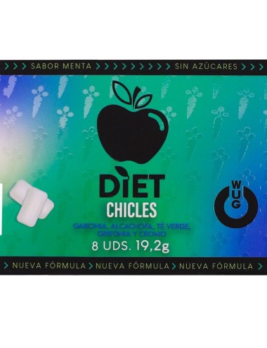 WUG DIET - BLISTER DI GOMME DA MASTICARE FUNZIONALI ALLA MENTA SENZA ZUCCHERO