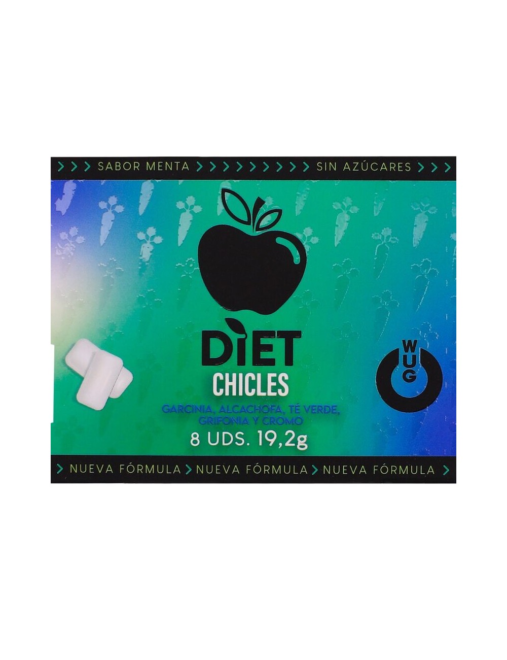 WUG DIET - BLISTER DI GOMME DA MASTICARE FUNZIONALI ALLA MENTA SENZA ZUCCHERO