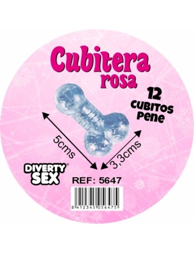 DIABLO PICANTE - 12 PENI IN SILICONE RIGIDO DA APPENDERE A UN SECCHIELLO PER IL GHIACCIO ROSA