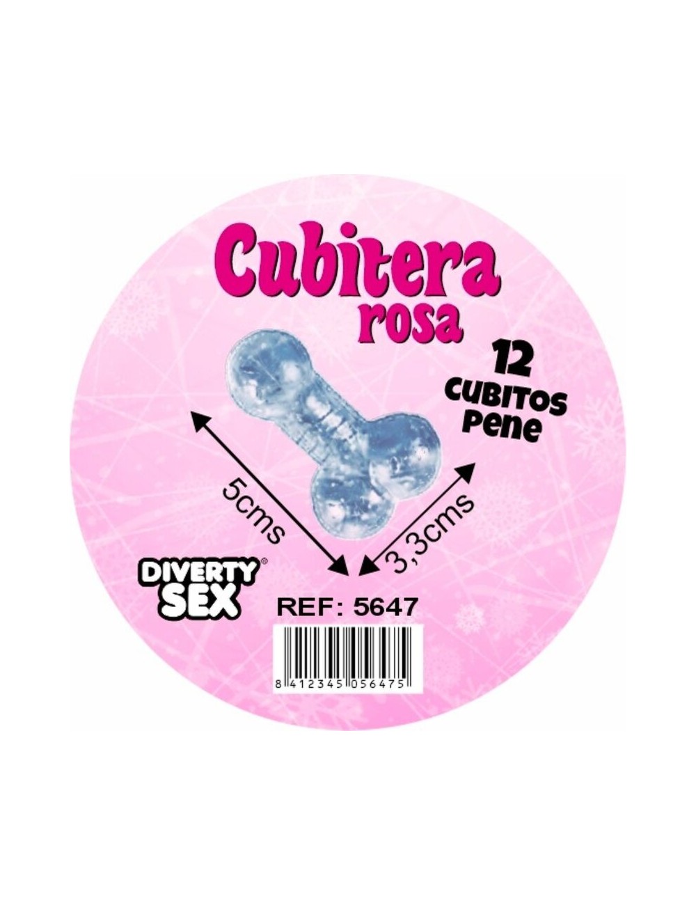 DIABLO PICANTE - 12 PENI IN SILICONE RIGIDO DA APPENDERE A UN SECCHIELLO PER IL GHIACCIO ROSA