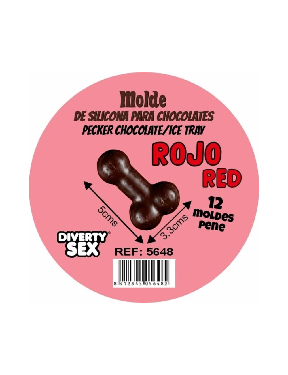 DIABLO PICANTE - STAMPO PER CIOCCOLATO CON 12 PENI IN SILICONE DA APPENDERE ROSSO
