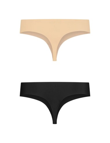 BYE-BRA - PACK 2 TANGAS INVISIBLES BEIGE Y NEGRO TALLA M