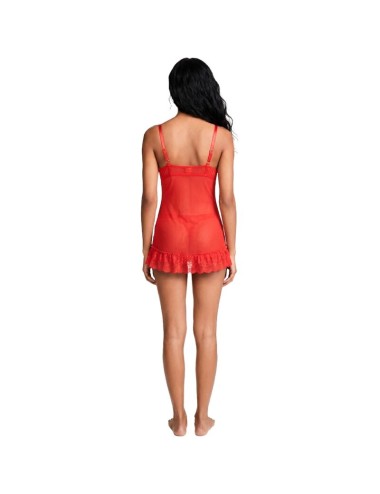 LIVCO CORSETTI FASHION - SET NUIT T-SHIRT + PANTY ROSSO 2028 S/M