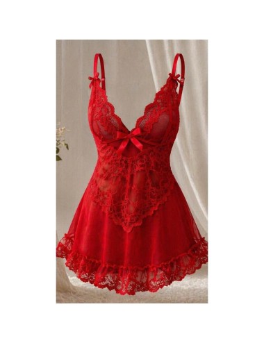 LIVCO CORSETTI FASHION - SET NUIT T-SHIRT + PANTY ROSSO 2028 S/M