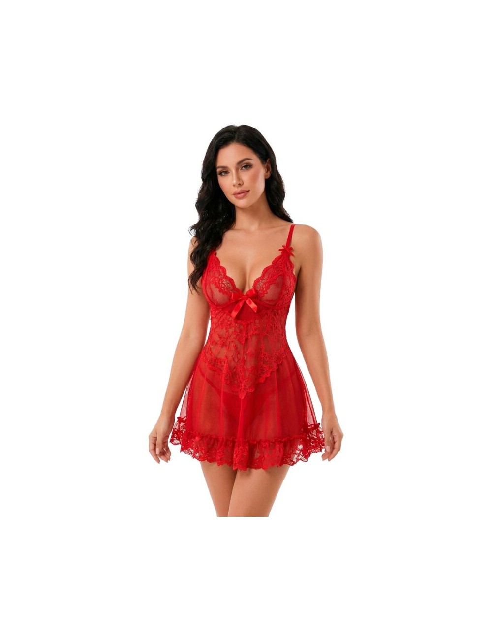 LIVCO CORSETTI FASHION - SET NUIT T-SHIRT + PANTY ROSSO 2028 S/M